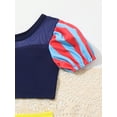 thumbnail image 4 of Baby Girls' Round Neck Striped Short Puff Sleeve Princess Swimsuit, 4 of 4
