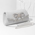 thumbnail image 3 of Bolso de mano Trisapu Bow Evening Sparkly Rhinestone Silver, 3 of 8