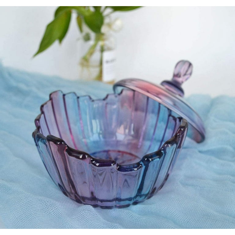 SOCOSY Vintage Transparent Glass Candy Jar with Lid Food Jar Nut