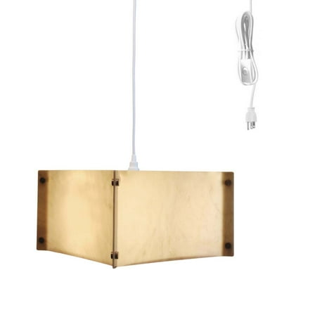2 Light Swag Plug-In Pendant 16"w Faux Marbled Alabaster with Diffuser, White Cord