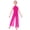 Hot Pink, variant on Kids Girls Modern Lyrical Dance Jumpsuit Shiny Sequin Shimmery Mesh Split Wide-Leg Bodysuit White 6