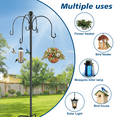 thumbnail image 5 of Teblint 88" Heavy Duty Shepherds Hooks for Outdoor, 4-Hook Adjustable Bird Feeder Pole with Reinforced 5-Prong Base, Garden Hanger Stand for Bird Feeders, Hanging Plants, Solar Lights & Lanterns, 5 of 8