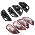 thumbnail image 3 of Embellecedor de manija de puerta, 4 piezas, estilo fibra de carbono, para BMW, construcción resistente, 3 of 9
