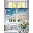 thumbnail image 3 of Watercolor Abstract Coastal Beach Chiffon Sheer Curtains 45 Inches Long, Ocean Spray Blue Sea Wave 2 Rod Pocket Window Treatment Voile Drapes Curtains for Living Room Bedroom,2 Panels, 52x45In, 3 of 9
