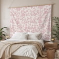 thumbnail image 3 of Farmhouse Pink Large Tapestry for Bedroom Wall Hanging Tapestry, Vintage Flower Leaf Botanical Plant Ceiling Backdrop Tapestries Poster Blanket Wall Decor for Teens Room Living Room Dorm 100" x 59", 3 of 8