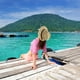 thumbnail image 5 of Sombrero de paja de jazz con hebilla de cuero para hombres y mujeres, con circunferencia de 56-58 cm, sombrero para el sol, protector solar, sombrero de playa, sombrero para el sol, 5 of 5