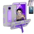 thumbnail image 1 of GoldCherry For Galaxy Tab A 8.0 Case 2018,Three Layer Shockproof Armor Defender Full-Body Kid Friendly Protective Cover with Stand for Samsung Galaxy Tab A 8.0 SM-T387/T387v(Gray+Purple), 1 of 7