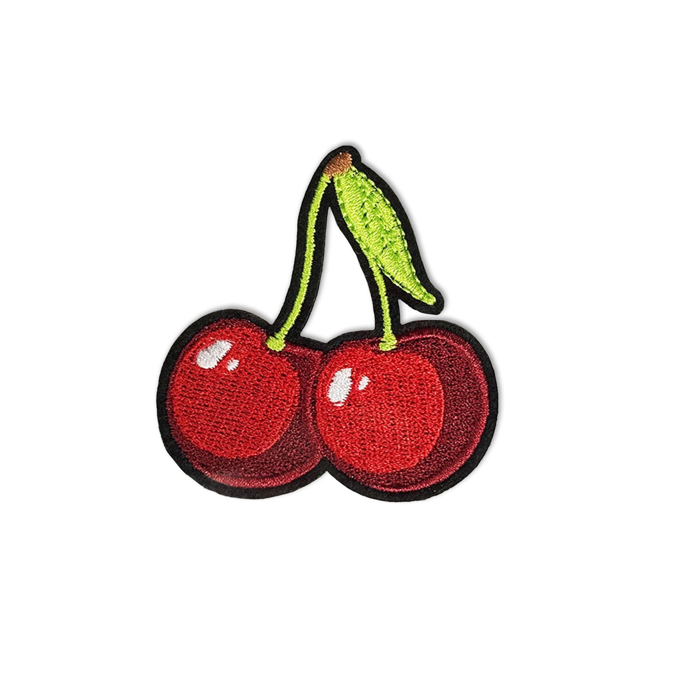 Écusson brodé thermocollant Cerises LA VOGUE, 1 pièce — ~11,43 × 8,89 cm (4,5 × 3,5 po)