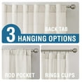 thumbnail image 3 of Turquoize Natural Linen Light Filtering Semi Sheer Living Room Curtains Back Tab Loop Pocket 2 Panels for Bedroom,52" X 84", Ivory, 3 of 6