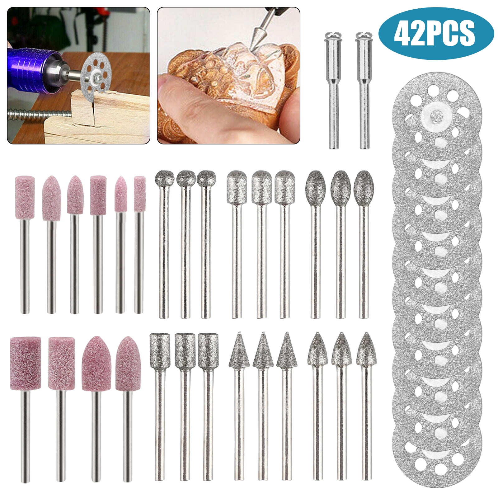 30Pc 1/8-Inch Shank Diamond Burr Set Diamond Grinding Head Diamond Bits for Rotary Tool Craftsman Engraving Carving Glass Gemstone Metal 120 Grit 30Pc 1/8-Inch Shank Diamond Burr Set Diamond Grinding Head Diamond Bits for Rotary Tool Craftsman Engraving Carving Glass Gemstone Metal 120 Grit