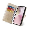 thumbnail image 6 of Designed for iPhone 16e Case Wallet,Women Flip Folio Cover with Butterfly & Flower Embossed PU Leather Stand Credit Card Holders Slots Wrist Strap Shockproof Phone Case,Gold, 6 of 9