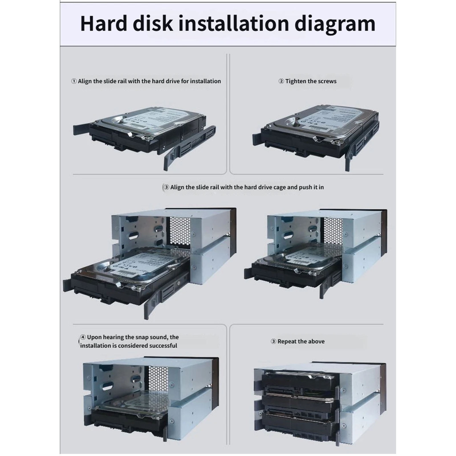 3 Bay Hard Disk Cage Computer Case Occupies 2 Optically Drive Position Expansion Rack 3.5inch Hard Disk Cage Replacement