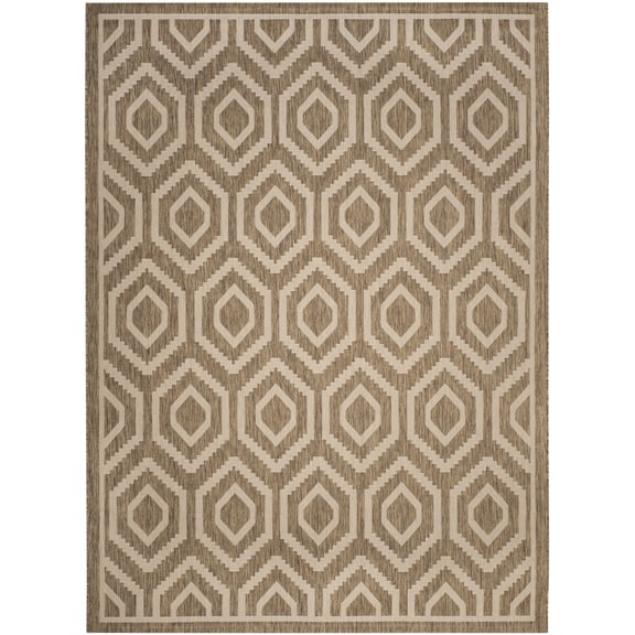 Safavieh Courtyard Amelia Geometric Indoor/Outdoor Area Rug, Brown/Bone, 8' x 11'