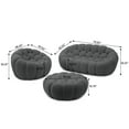 thumbnail image 5 of Sodrens 79.53" Bubble Couch with Single Seat and Ottoman,Modern Upholstered Mesh Fabric Lazy Floor Sofa,3D Honeycomb Shape Bubble Sofa Curved Couch for Living Room,Office,Apartment(Dark Grey), 5 of 7