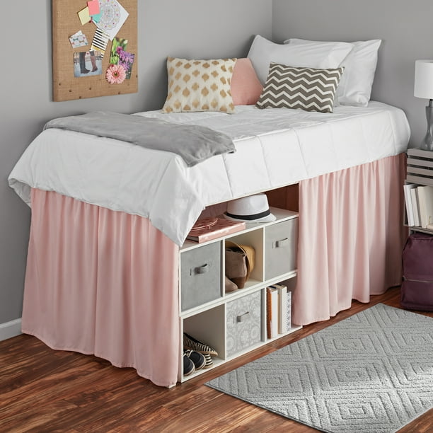 Mainstays Extra Long Extended Dorm Bed Skirt, 1 Each