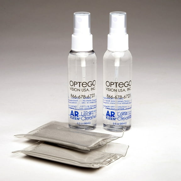 Lens Cleaning Bundle, Two Bottles of Lens Cleaner (2 oz), Two Microfiber Cloths