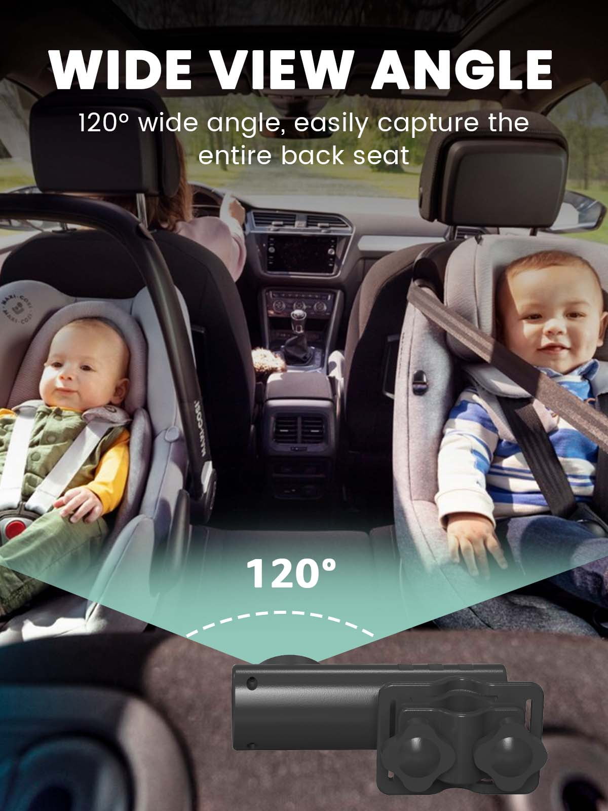 Grownsy Baby Car Camera,4.3" HD Display Baby Car Mirror with Night Vision Feature,Wide Clear View