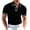 Black, variant on Mens Knit Polos Shirt Short Sleeve Textured Button Down Summer Beach Golf Elastic Lightweight Striped