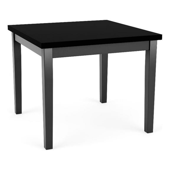 Pemberly Row Reception Waiting 24x24" Wood Corner Table/Black Wood/Black