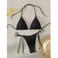 thumbnail image 1 of Bikini blanco con cuello Halter para mujer, bañador Sexy de encaje con realce, Micro bañador de diseñador de Metal, traje de baño brasileño con Tanga lateral anudado, 2024, 1 of 5