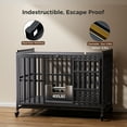 thumbnail image 4 of Heavy Duty Dog Crate 49 Inch, Escape-Proof Indestructible Cage for High-Anxiety Dogs, 3-Door Kennel with 4 Lockable Wheels and 2 Removable Trays Ideal for Large & Medium Breeds, 4 of 9