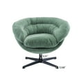 thumbnail image 4 of Contemporary Ergonomic Upholstered Chenille 360° Swivel Club Chair with Metal Base, Green, 4 of 8