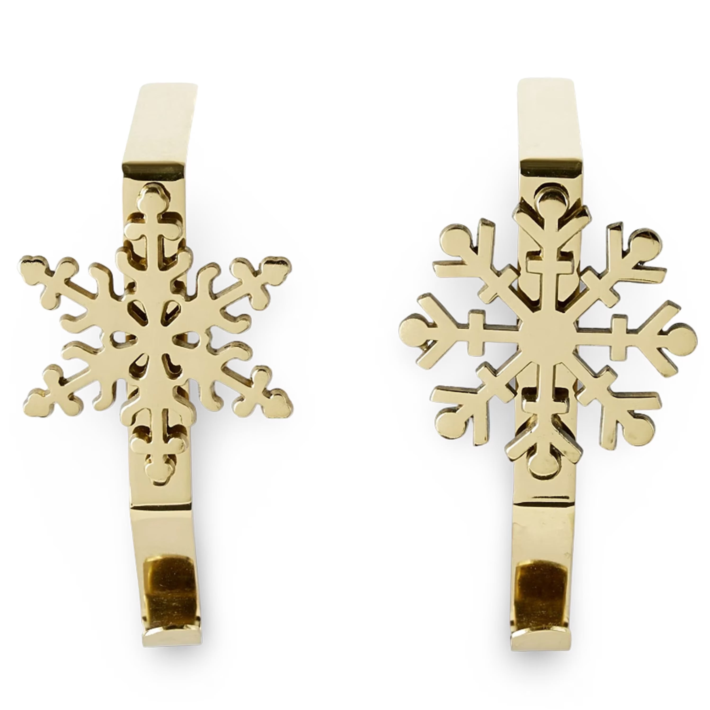 Holiday Time 2-Count Gold Metal Snowflake Christmas Stocking Holders, 6.3 inch