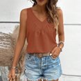 thumbnail image 3 of Linen Summer Top for Women V Neck Sleeveless Camisole Solid Causal Tank Tops Loose Fit Cami Flowy Lightwight Blouses Holiday Party Outfits Trends 2025, 3 of 6