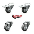 thumbnail image 2 of 3.5 Inch Thermoplastic Rubber Swivel Bolt Hole Caster Set with 2 Total Lck Brake, 2 of 2