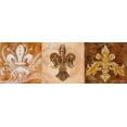 thumbnail image 2 of Riker, Thomas 32x13 Black Ornate Wood Framed with Double Matting Museum Art Print Titled - Fleur de Lis Trio, 2 of 4