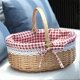 thumbnail image 2 of Woven Picnic Baskets in White, Oval, with Handle, Empty, Wedding Basket, Small Natural wood color, 2 of 5