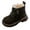 Black, variant on DMDUOU Infant Boots Boy Autumn Winter Comfort Boots Lace-Up Work Boots High Top Ankle Shoes for Baby Girls Black 4-4.5Years