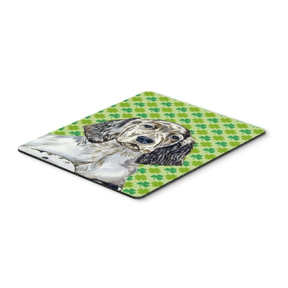 "English Setter St. Patricks Day Shamrock Portrait Mouse Pad Hot Pad or Trivet"
