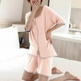 thumbnail image 2 of Diufon 2pc Womens Loungewear Sets V Neck Short Sleeve Tees Elastic Waist Shorts Pajama Sets, 2 of 3
