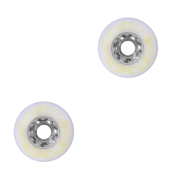 Wosthever 2 unids/set resistentes al desgaste y altamente elástico-ruedas de PU de alta densidad para rodillo de rueda de patinaje en línea blanco 72 mm 2Conjunto