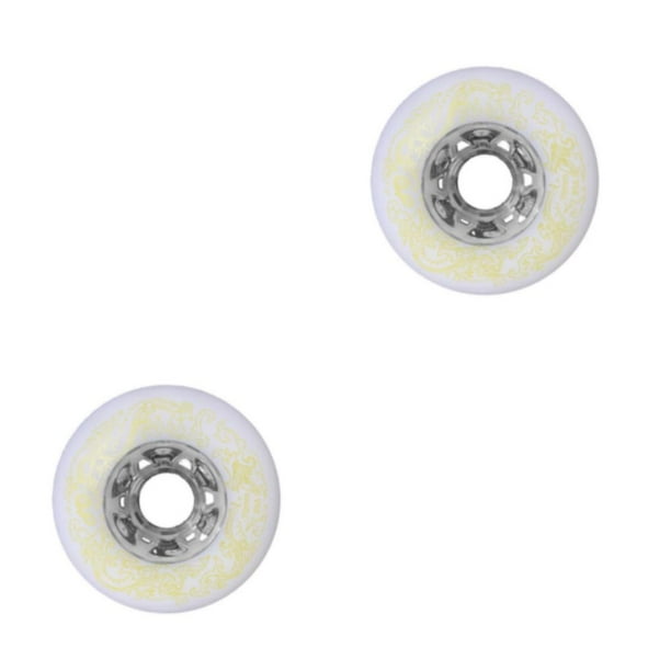 Wosthever 2 unids/set resistentes al desgaste y altamente elástico-ruedas de PU de alta densidad para rodillo de rueda de patinaje en línea blanco 72 mm 2Conjunto