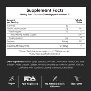 WeightWorld Sugar Free Creatine Gummies 5g (5000mg) | Pre & Post Workout Gummy | 90 Vegan Creatine Monohydrate Gummies for Men & Women (1 Month Supply) - 3 per Day | Non-GMO, Natural Lemon Flavor
