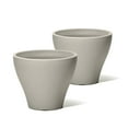 thumbnail image 4 of Step2 Fernway 20" Tall Concrete Round Indoor Outdoor Plastic Garden Planter and Pot, Gray, 4 of 14