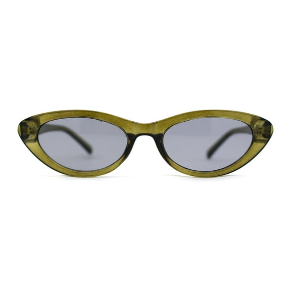 Womens Classic Mod Soft Cat Eye Plastic Sunglasses Green Black