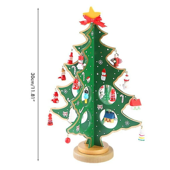 Mini Wooden Desktop Christmas Tree Decoration DIY Ornaments for Children Gifts