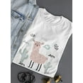 thumbnail image 3 of Cute Trendy Pink Llama Saying Hi T-Shirt Women -Image by Shutterstock, Female XX-Large, 3 of 4