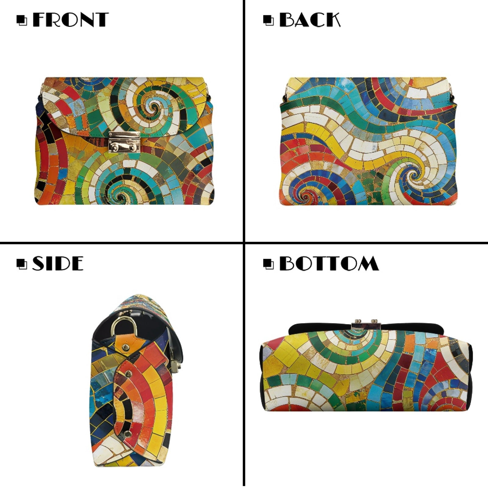 SCRAWLGOD Abstract Geometry Spiral Print Crossbody bags for Women Waterproof Casual Crossbody Purse Lightweight Stain Resistant Shoulder Bag Easy to Clean Shoulder Purses