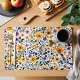 thumbnail image 2 of Farmhouse Wildflowers Placemats Set of 4 Watercolor Colorful Flowers Floral Place Mats Indoor Wipeable Table Mats Washable Cloth Dining Table Placemats for Kitchen Holiday Party Home Decor 13x19 Inch, 2 of 9