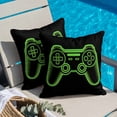 thumbnail image 4 of Game Theme Throw Pillow Cover Green Game Controller Cotton Linen Cushion Cover Throw Pillow Case with Invisible Zipper for Couch Sofa Bed Chair Car 16x16 Inch, 4 of 9