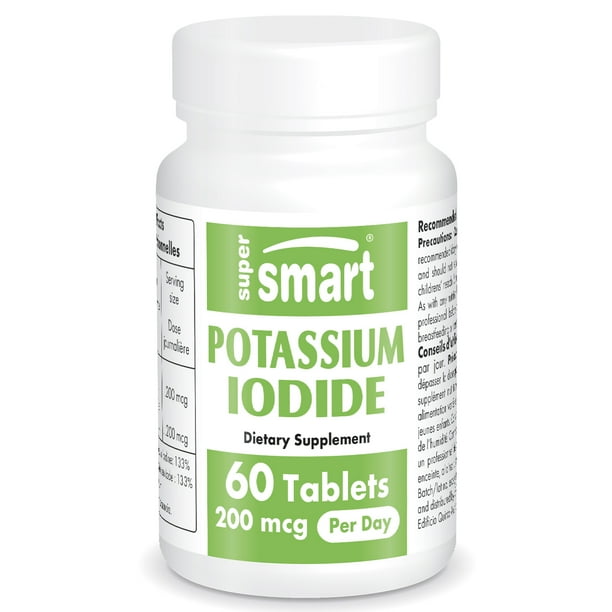 Supersmart Potassium Iodide (Iodine Supplement) 200 mcg per Day Non