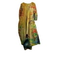 thumbnail image 4 of JBXKXYW Dresses for Women 2024 Casual Spring Women's Loose Round Neck Fashion Senior Long Sleeve Printed V Neck Dress Dress Women Sundress Sun Dress (Yellow,XXXL), 4 of 4