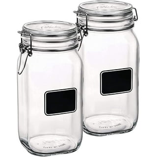 Set of 2 VTG Fruit Lid Jar Made in Italy/glass Storage/ Home Decor Glass  Jars/rare 