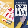 thumbnail image 3 of 1pc PET Hollow Out Drawing Painting Stencils for DIY Scrapbook Photo Album Human 300x300mm for DIY, 3 of 7