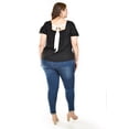 thumbnail image 3 of Blusa de lino con moño en espalda Roman Fashion /Tallas Extras, 5109 (Negro) negro 42, 3 of 6