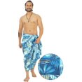 thumbnail image 2 of LA LEELA Men's Beach Sulu Pareo Cotton Linen Effect Sarong Beachwear Wrap Sarong Swimsuit Men One Size Lapis, Tropical Vacation, 2 of 5